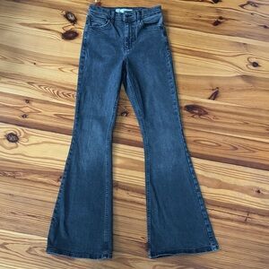 EUC Topshop Moto Jamie Flare Charcoal/Black Flare Jeans W26 L30 Women’s
